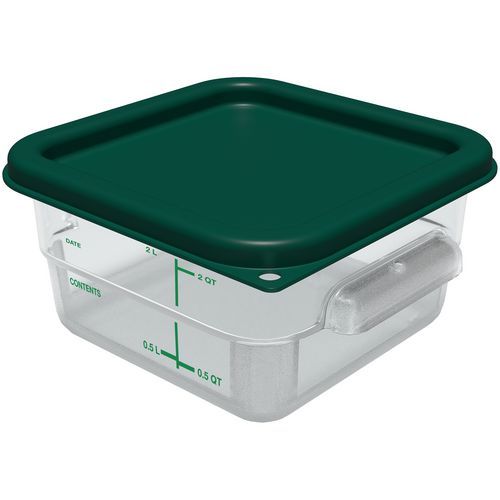 Image of Carlisle Squares Food Storage Container Lid, 7.31 x 7.31 x 0.63, Forest Green, Plastic