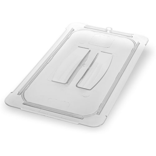 Image of Carlisle StorPlus Polycarbonate Handled Universal Lid, 10.38 x 12.75 x 0.88, Clear, Plastic
