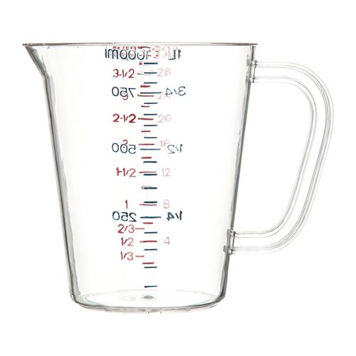 Image of Carlisle Commercial Measuring Cup, 1 qt, Plastic, Clear
