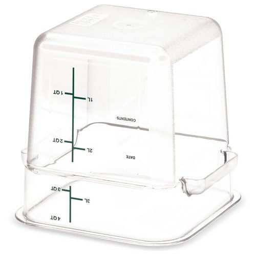 Image of Carlisle Squares Polycarbonate Food Storage Container, 4 qt, 7.13 x 7.13 x 7.29, Clear, Plastic
