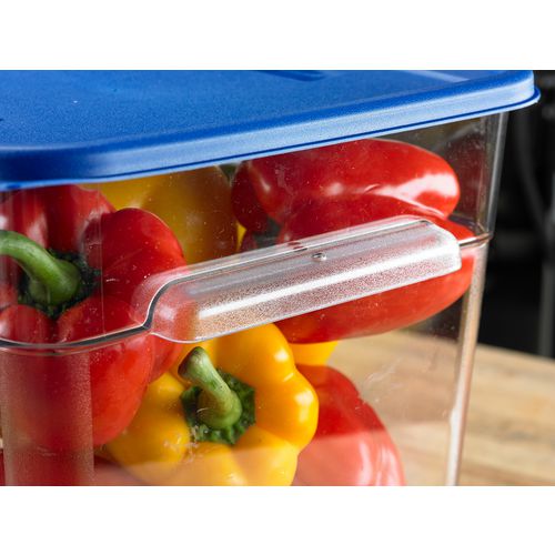 Image of Carlisle Squares Food Storage Container Lid, 11.38 x 11.38 x 0.63, Blue, Plastic