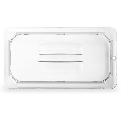 Image of Carlisle StorPlus Polycarbonate Handled Universal Lid, 10.38 x 12.75 x 0.88, Clear, Plastic
