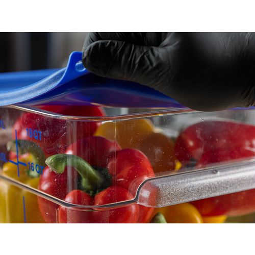 Image of Carlisle Squares Food Storage Container Lid, 11.38 x 11.38 x 0.63, Blue, Plastic