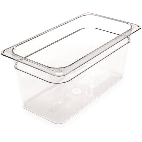 Image of Carlisle StorPlus Polycarbonate Food Pan, 5.7 qt, 6.88 x 12.75 x 6, Clear, Plastic