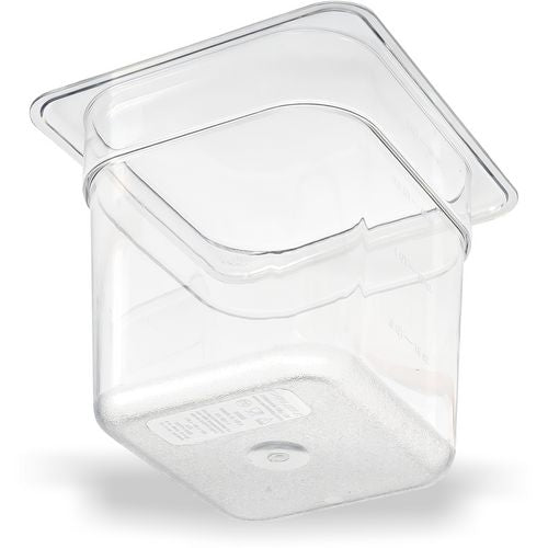 Image of Carlisle StorPlus Polycarbonate Food Pan, 2.5 qt, 6.38 x 6.75 x 6, Clear, Plastic
