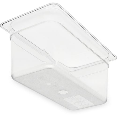 Image of Carlisle StorPlus Polycarbonate Food Pan, 5.7 qt, 6.88 x 12.75 x 6, Clear, Plastic