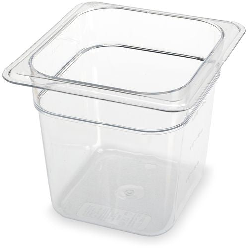 Image of Carlisle StorPlus Polycarbonate Food Pan, 2.5 qt, 6.38 x 6.75 x 6, Clear, Plastic