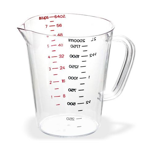 Image of Carlisle Commercial Measuring Cup, 0.5 gal, Plastic, Clear