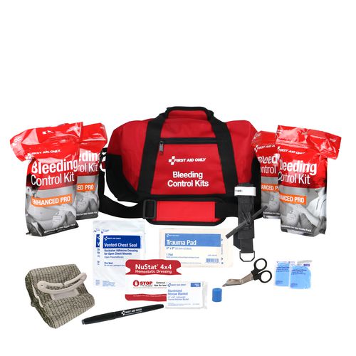 Image of First Aid Only Bleeding Control Multiple Victim Bag, 60 Pieces, Fabric Bag