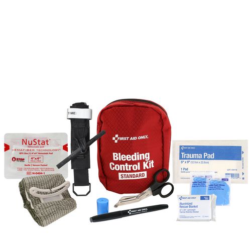 Image of First Aid Only Standard Pro Bleeding Control Kit, 14 Pieces, Fabric Case