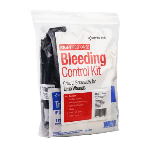Image of First Aid Only Critical Essentials Bleeding Control Kit for Limb Wounds, 8 Pieces, Plastic Bag