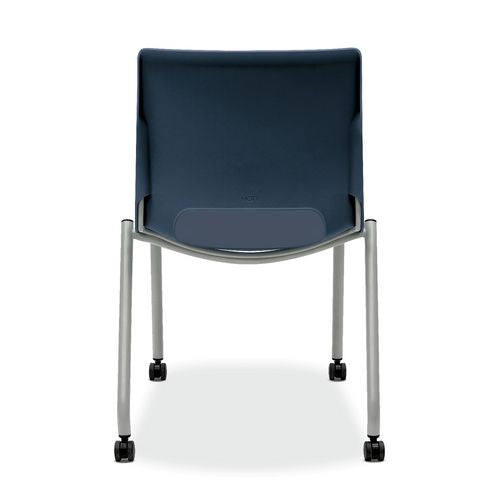 Image of HON® Motivate Four-Leg Stacking Chair, Up to 300 lbs, 18" Seat Height, Regatta Seat and Back, Platinum Base, 2/Carton