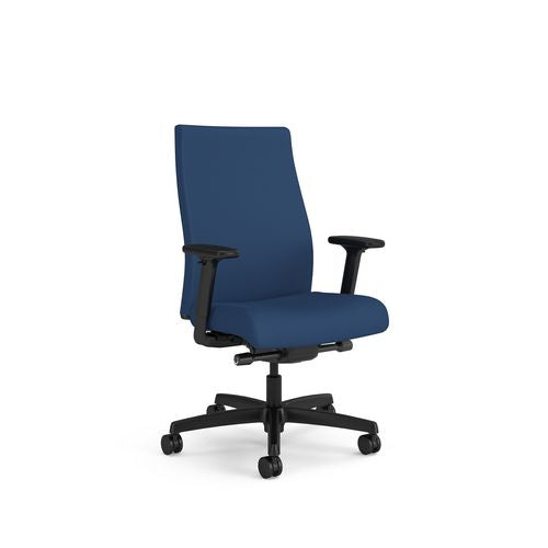 Image of HON® Ignition 2.0 Vinyl Upholstered Mid-Back Task Chair, Adjustable T-Arms, 17 to 21.5 Seat Height, Elysian Seat/Back, Black Base
