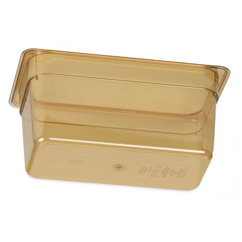 Image of Carlisle StorPlus High Heat Food Pan, 5.7 qt, 12.75 x 12.75 x 6, Amber, Plastic
