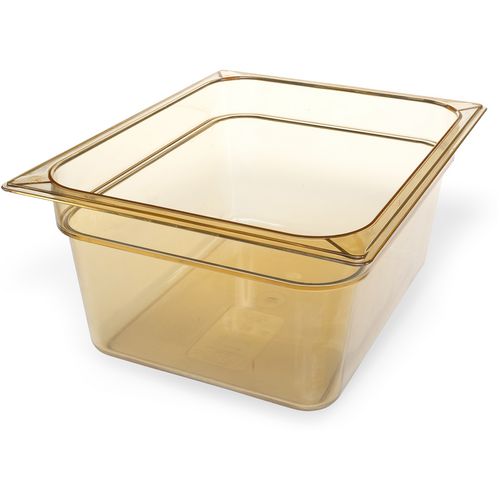 Image of Carlisle StorPlus High Heat Food Pan, 8.7 qt, 10.38 x 12.75 x 6, Amber, Plastic