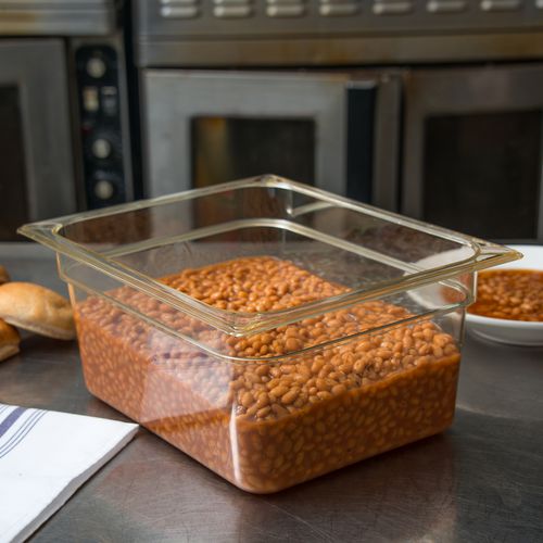 Image of Carlisle StorPlus High Heat Food Pan, 8.7 qt, 10.38 x 12.75 x 6, Amber, Plastic