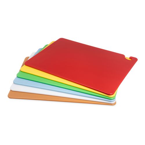 Image of San Jamar® Cut-N-Carry Color Cutting Board with Molded-In Ruler, Assorted Colors, 6/Pack