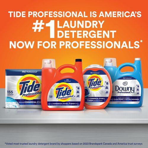 Image of Tide® Professional Commercial HE Liquid Laundry Detergent, 105 oz Pour Bottle, 4/Carton