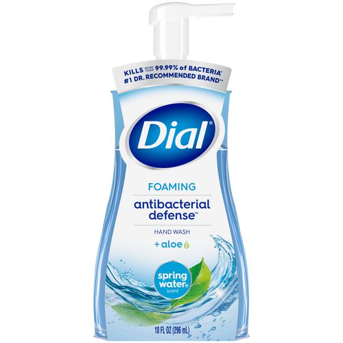 Image of Dial® Antibacterial Foaming Hand Wash, Spring Water Scent, 10 oz, 8/Carton