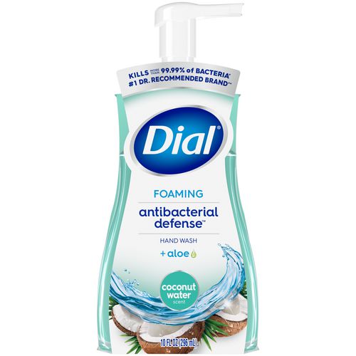 Image of Dial® Antibacterial Foaming Hand Wash, Coconut Water Scent, 10 oz, 8/Carton