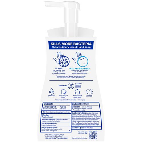 Image of Dial® Antibacterial Foaming Hand Wash, Power Berries Scent, 10 oz, 8/Carton