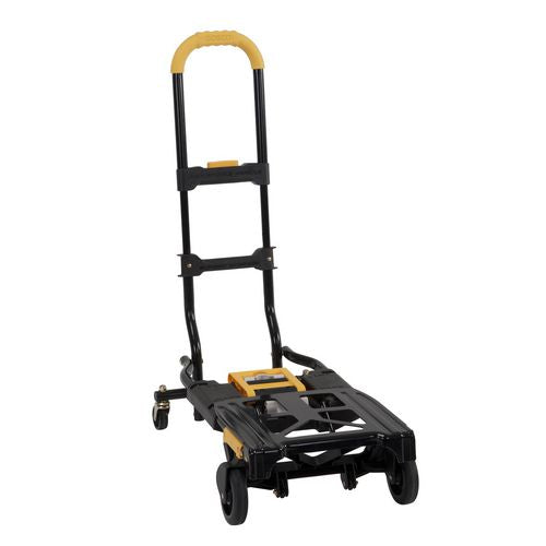 Image of Cosco® 2-in-1 Folding Hand Truck, 300 lb Capacity, 17" x 30.5" x 33.5", Black/Yellow