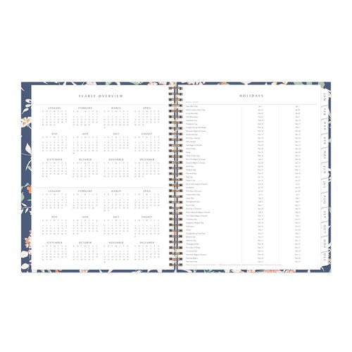 Image of Blue Sky® One Tree Planted Effie Weekly/Monthly Planner, Floral Artwork, 11" x 8.5", Blue/Peach/Green Cover, 12-Month (Jan-Dec): 2025