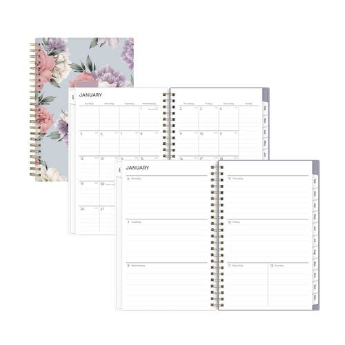 Image of Blue Sky® Tula Weekly/Monthly Planner, Floral Artwork, 8" x 5", Purple/Pink/White Cover, 12-Month (Jan to Dec): 2025