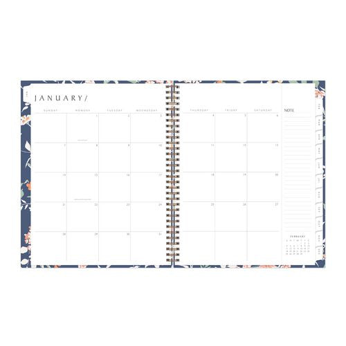 Image of Blue Sky® One Tree Planted Effie Weekly/Monthly Planner, Floral Artwork, 11" x 8.5", Blue/Peach/Green Cover, 12-Month (Jan-Dec): 2025