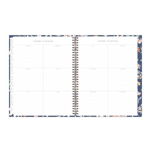 Image of Blue Sky® One Tree Planted Effie Weekly/Monthly Planner, Floral Artwork, 11" x 8.5", Blue/Peach/Green Cover, 12-Month (Jan-Dec): 2025