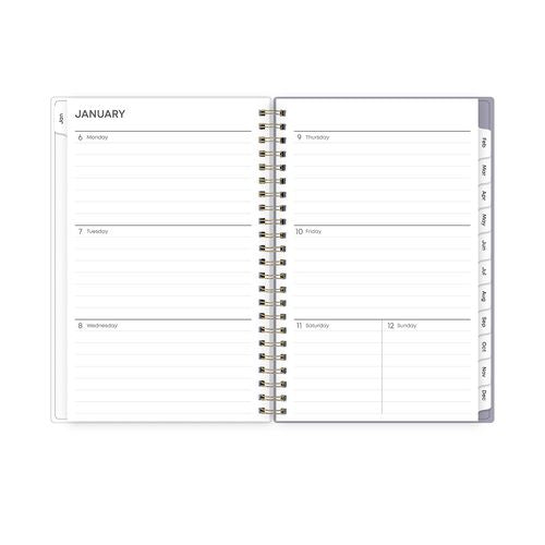 Image of Blue Sky® Tula Weekly/Monthly Planner, Floral Artwork, 8" x 5", Purple/Pink/White Cover, 12-Month (Jan to Dec): 2025
