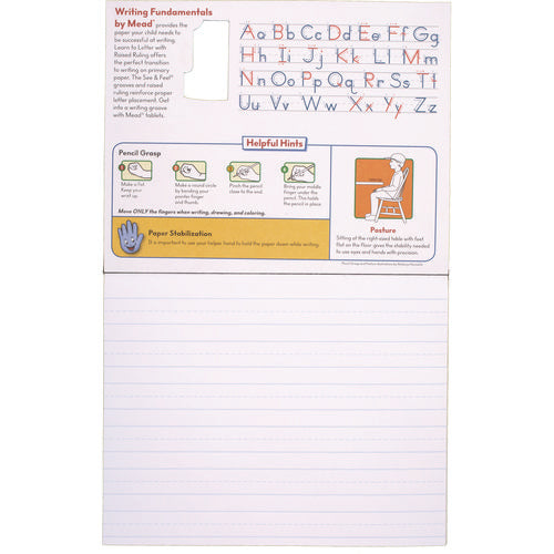 Image of Mead® Learn to Letter Primary Journal with Raised Ruling, Manuscript Format, Orange/White/Blue Cover, (40) 10 x 8 Sheets