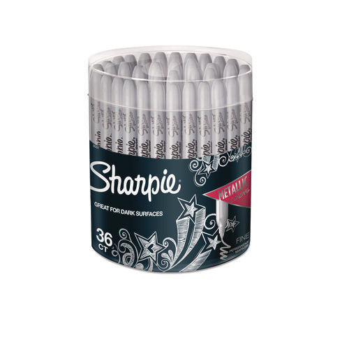Image of Sharpie® Metallic Fine Point Permanent Markers, Metallic Silver, 36/Pack