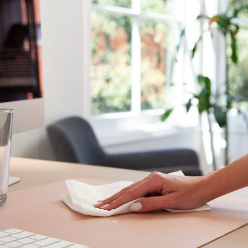 Image of Smead Vegan Leather Desk Pads, 36 x 17, Light Pink