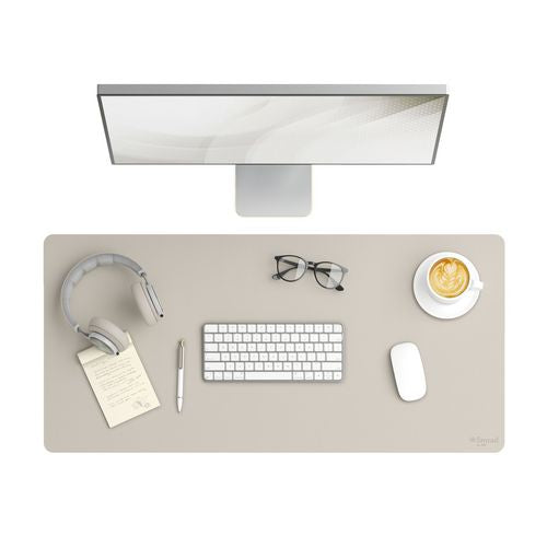 Image of Smead Vegan Leather Desk Pads, 36 x 17, SandStone