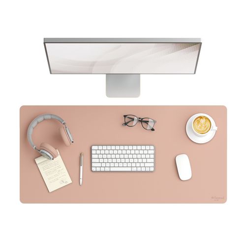 Image of Smead Vegan Leather Desk Pads, 36 x 17, Light Pink