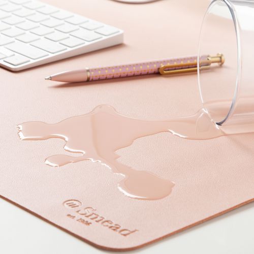 Image of Smead Vegan Leather Desk Pads, 36 x 17, Light Pink