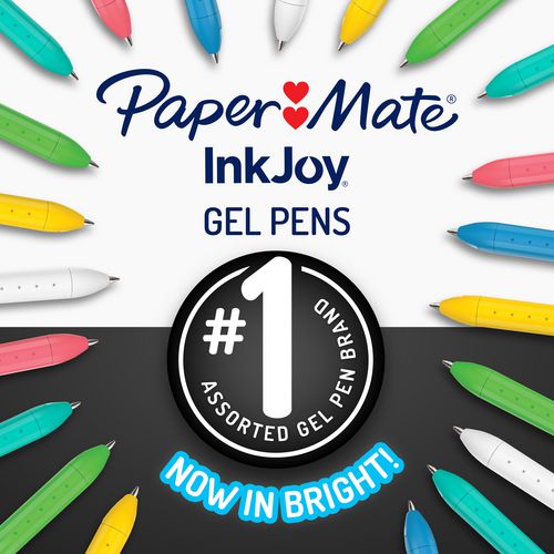 Image of Paper Mate® InkJoy Gel Bright Gel Pen, Retractable, Medium 0.7 mm, White Ink, White Barrel, 3/Pack