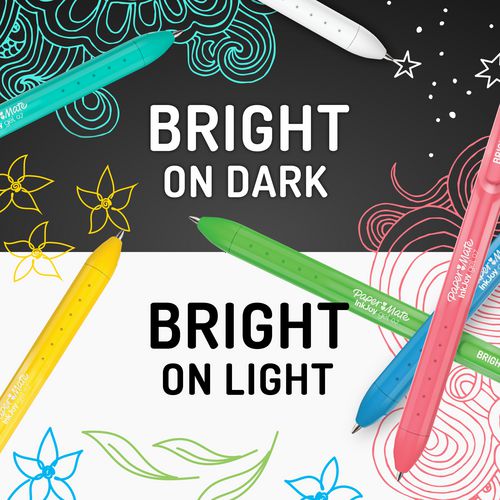 Image of Paper Mate® InkJoy Gel Bright Gel Pen, Retractable, Medium 0.7 mm, White Ink, White Barrel, 3/Pack