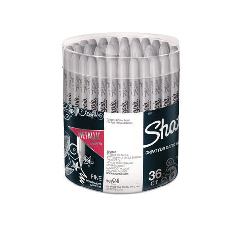 Image of Sharpie® Metallic Fine Point Permanent Markers, Metallic Silver, 36/Pack