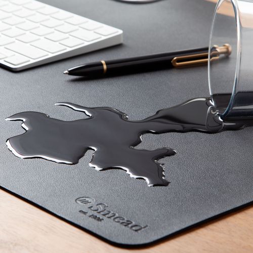 Image of Smead Vegan Leather Desk Pads, 36 x 17, Charcoal