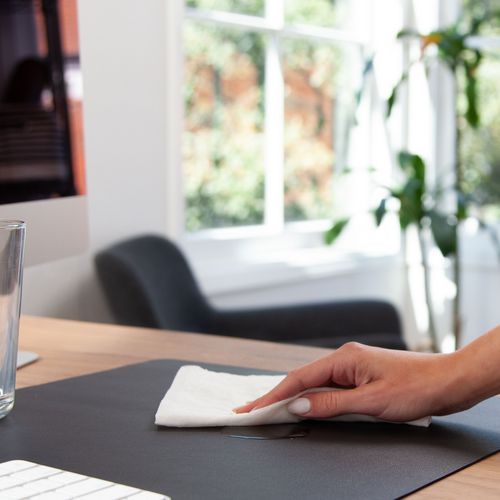 Image of Smead Vegan Leather Desk Pads, 36 x 17, Charcoal