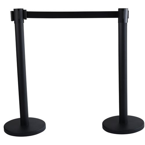 Image of Tatco Economy Crowd Control, Assorted Materials, 14" x 35" x 9 ft 6", Black, 2/Carton