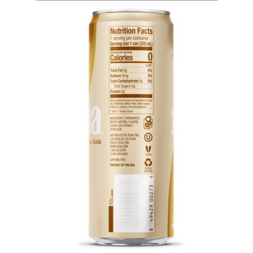 Image of Zevia® Zero Sugar Naturally Sweetened Soda, Creamy Root Beer, 12 oz Can, 12/Carton