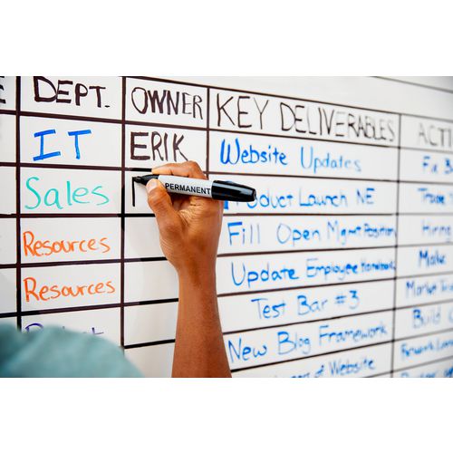 Image of Post-it® Easy Erase Permanent Marker Whiteboard Surface, Laminate Film, 72" x 48", White