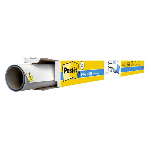 Image of Post-it® Easy Erase Permanent Marker Whiteboard Surface, Laminate Film, 72" x 48", White