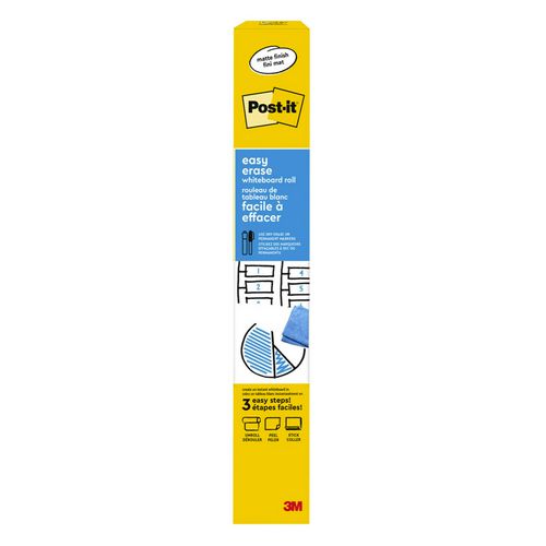 Image of Post-it® Easy Erase Permanent Marker Whiteboard Surface, Laminate Film, 36" x 24", White