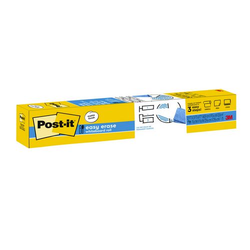Image of Post-it® Easy Erase Permanent Marker Whiteboard Surface, Laminate Film, 36" x 24", White