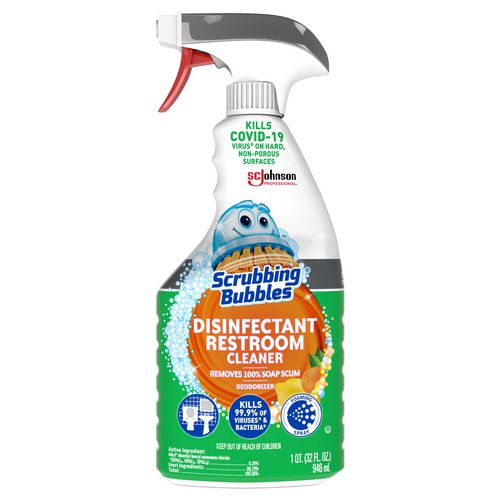 Image of Scrubbing Bubbles® Disinfectant Restroom Cleaner, Citrus Scent, 32 oz Spray Bottle, 8/Carton