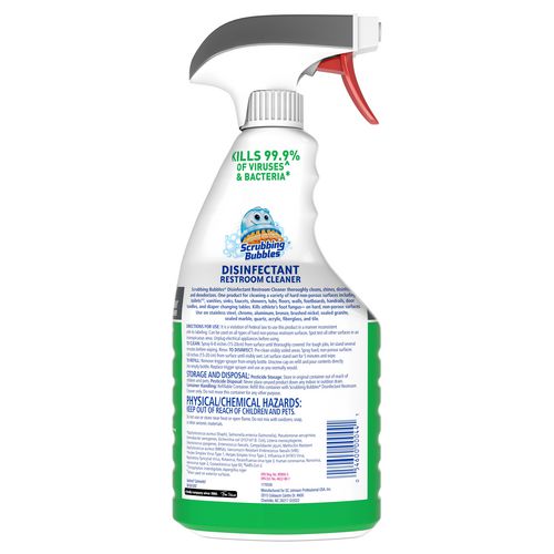Image of Scrubbing Bubbles® Disinfectant Restroom Cleaner, Citrus Scent, 32 oz Spray Bottle, 8/Carton